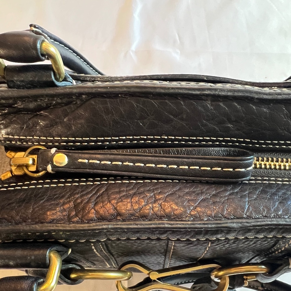 Coach Hamptons Black Pebbled Leather Horsebit Satchel Style 10212 - Picture 9 of 15